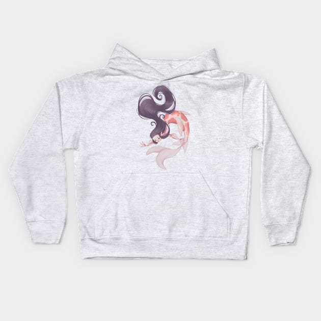 Koi Mermaid Kids Hoodie by Anemonaii